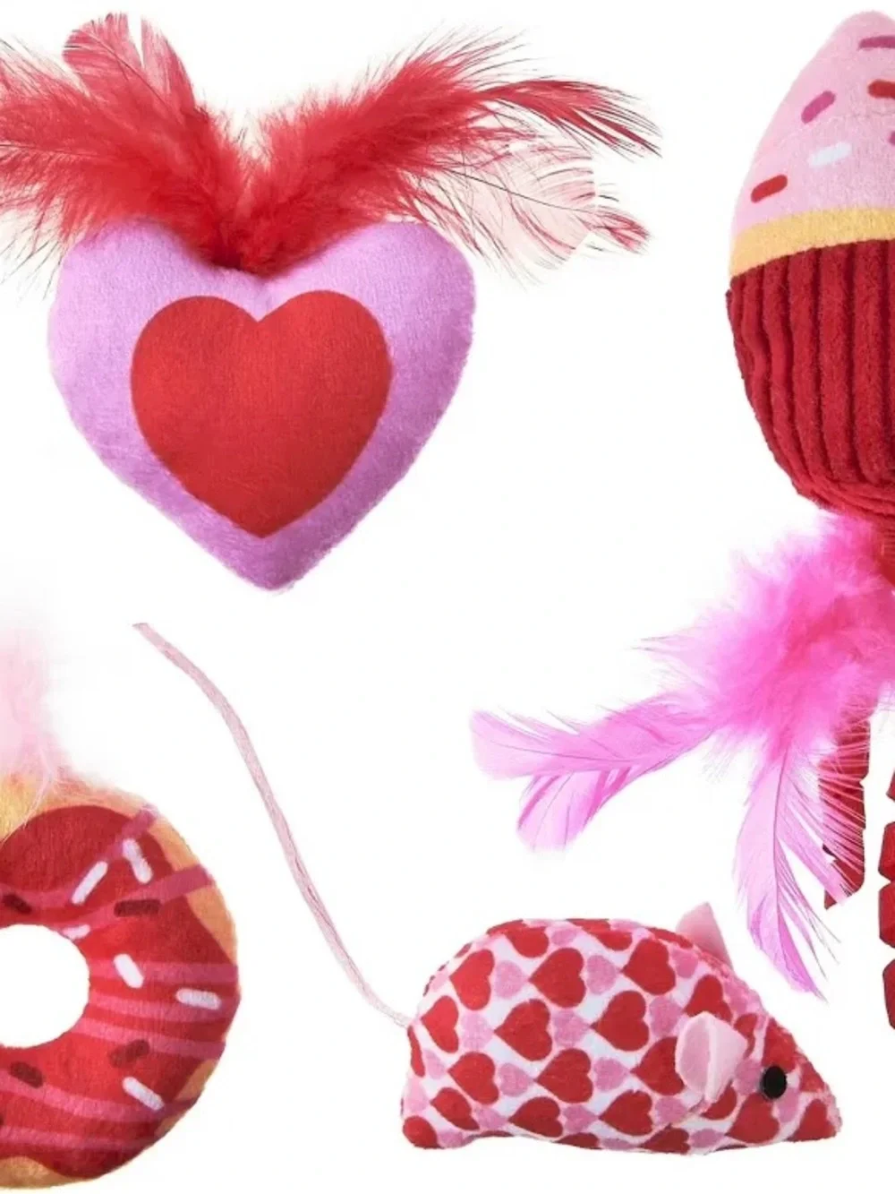 Vibrant Life Valentine's Day Plush Cat Toy Collection With Catnip, 4